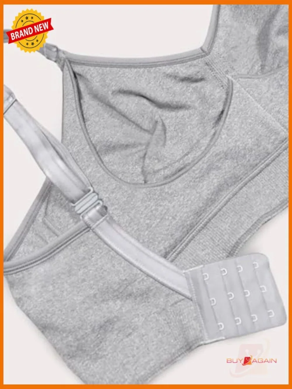 Plus Size Wireless Bra Seamless Full Coverage Hook Eye Back Adjustable Straps